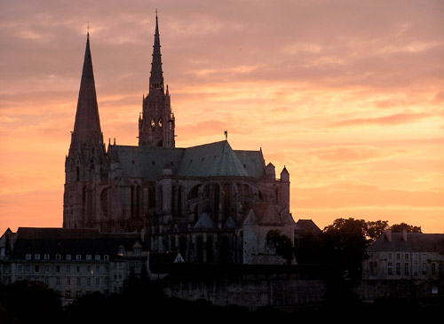 Chartres cathedral early evening